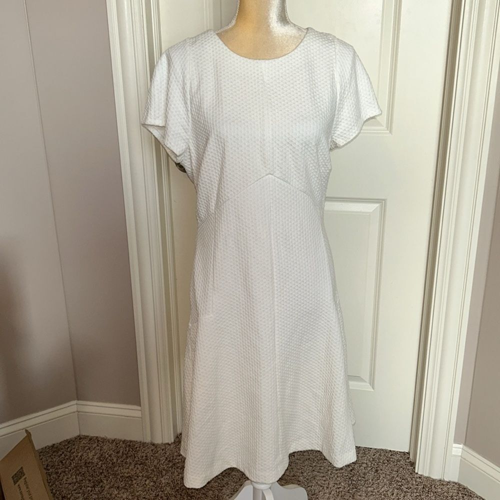 NWT Banana Republic DIAMOND JACQUARD FIT-AND-FLARE Dress (size 16) - Picture 10 of 12